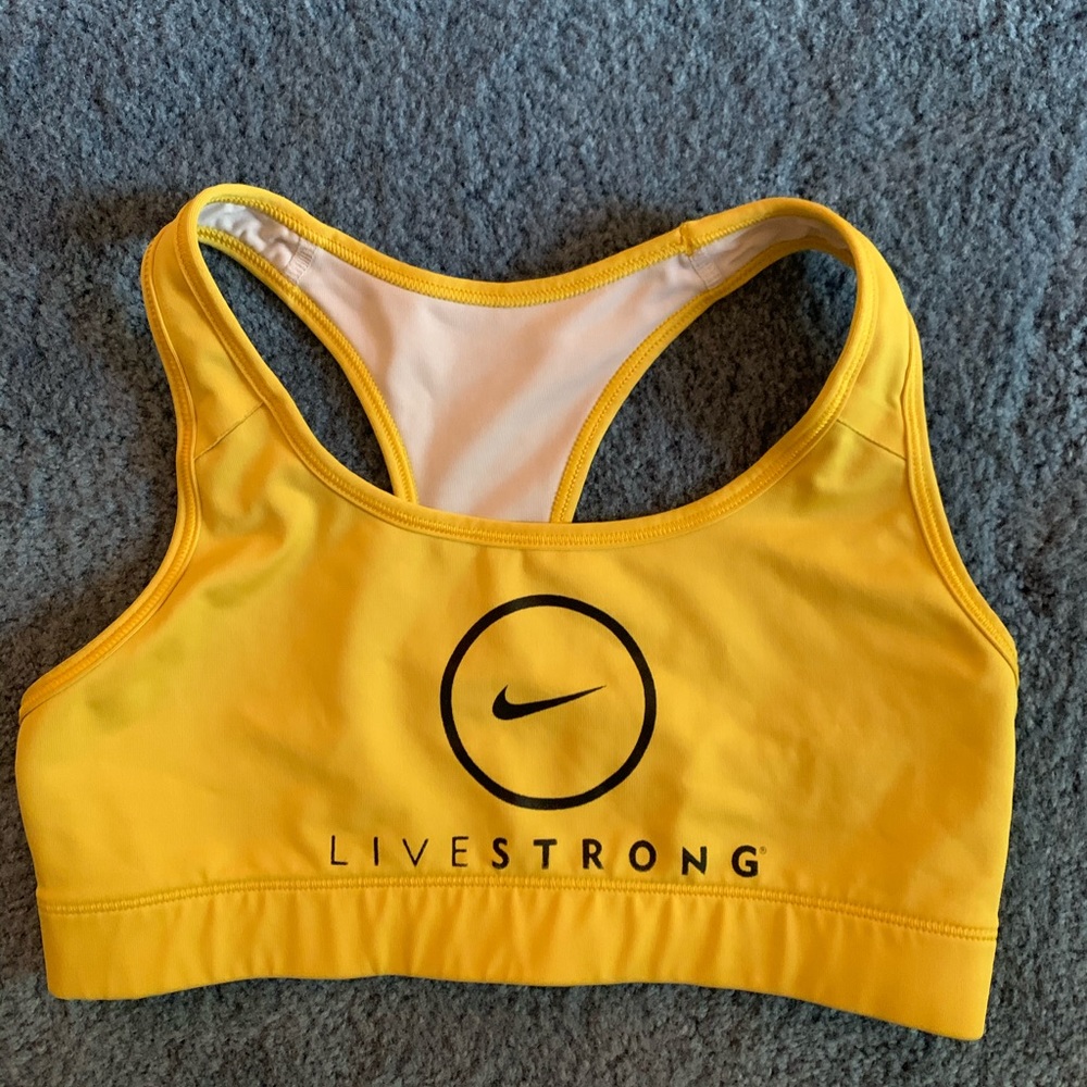 Nike bright yellow sports bra